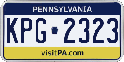 PA license plate KPG2323