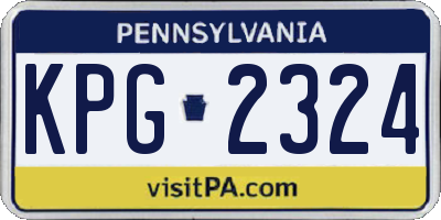 PA license plate KPG2324
