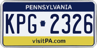 PA license plate KPG2326