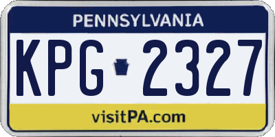 PA license plate KPG2327