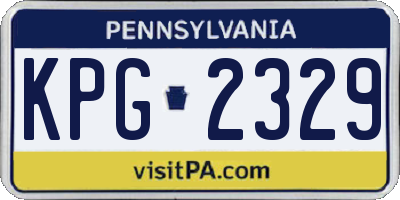 PA license plate KPG2329
