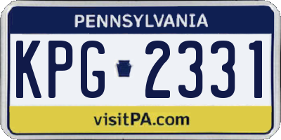 PA license plate KPG2331
