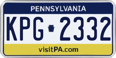 PA license plate KPG2332