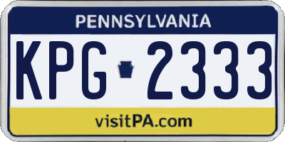 PA license plate KPG2333