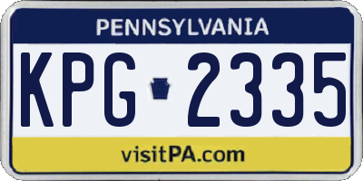 PA license plate KPG2335
