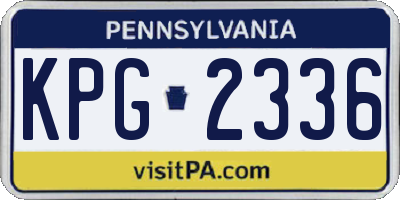 PA license plate KPG2336