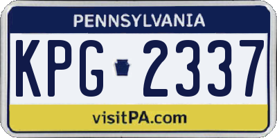 PA license plate KPG2337