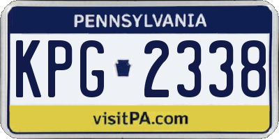 PA license plate KPG2338