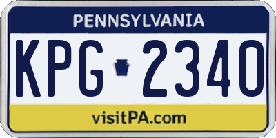 PA license plate KPG2340
