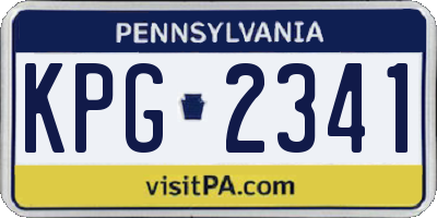 PA license plate KPG2341