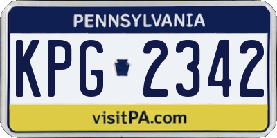 PA license plate KPG2342