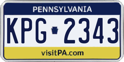 PA license plate KPG2343