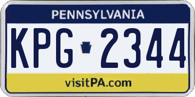 PA license plate KPG2344