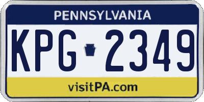 PA license plate KPG2349