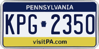 PA license plate KPG2350