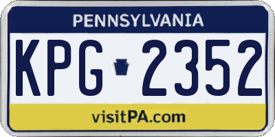 PA license plate KPG2352