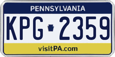 PA license plate KPG2359