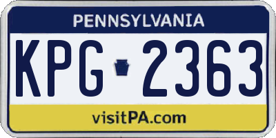 PA license plate KPG2363