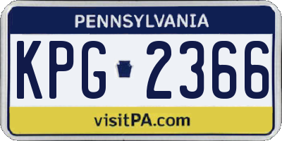 PA license plate KPG2366