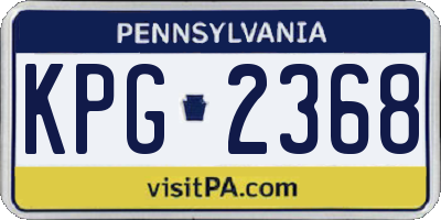 PA license plate KPG2368