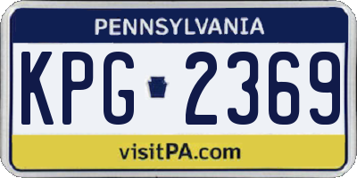 PA license plate KPG2369