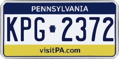 PA license plate KPG2372