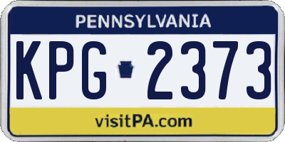 PA license plate KPG2373