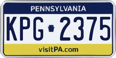 PA license plate KPG2375