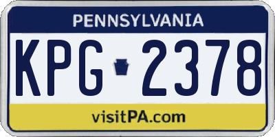 PA license plate KPG2378