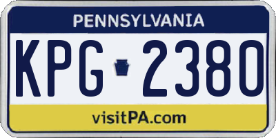 PA license plate KPG2380