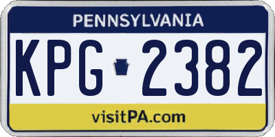 PA license plate KPG2382