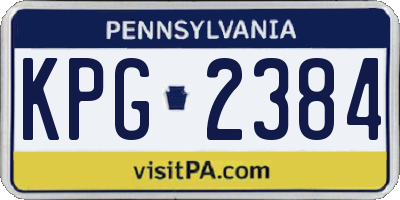 PA license plate KPG2384