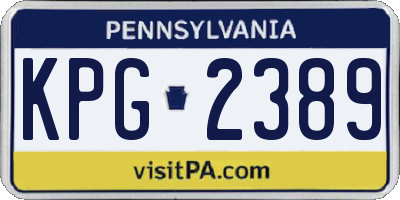 PA license plate KPG2389