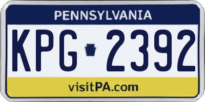 PA license plate KPG2392