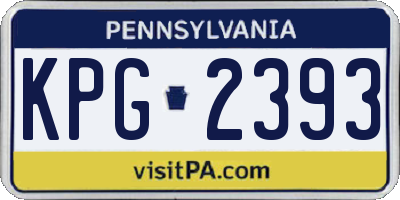 PA license plate KPG2393