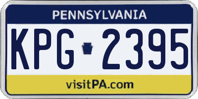 PA license plate KPG2395