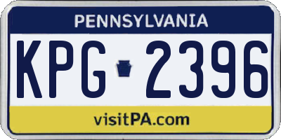 PA license plate KPG2396