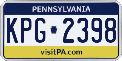 PA license plate KPG2398