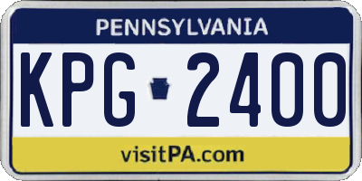 PA license plate KPG2400