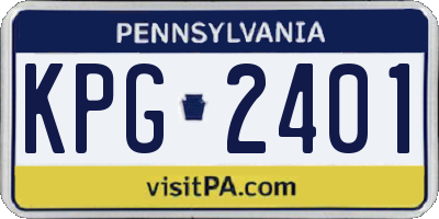 PA license plate KPG2401
