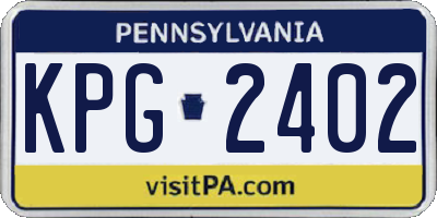 PA license plate KPG2402