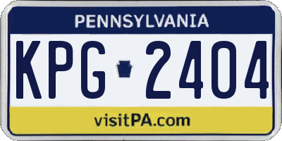 PA license plate KPG2404