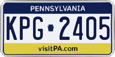 PA license plate KPG2405