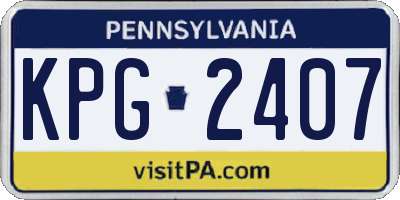 PA license plate KPG2407