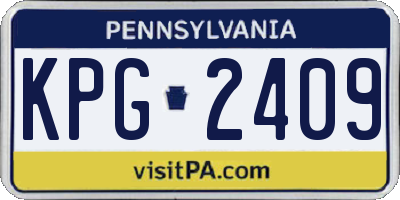 PA license plate KPG2409