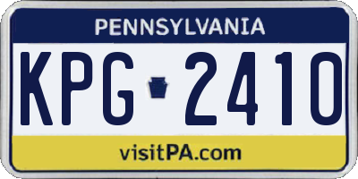 PA license plate KPG2410