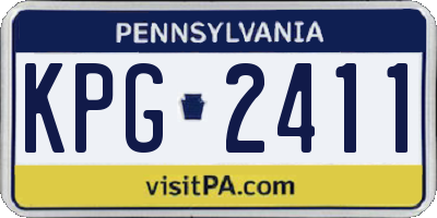 PA license plate KPG2411