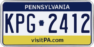 PA license plate KPG2412