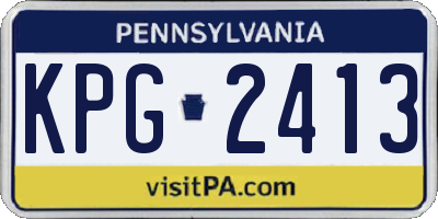 PA license plate KPG2413