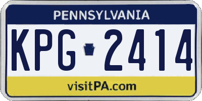 PA license plate KPG2414